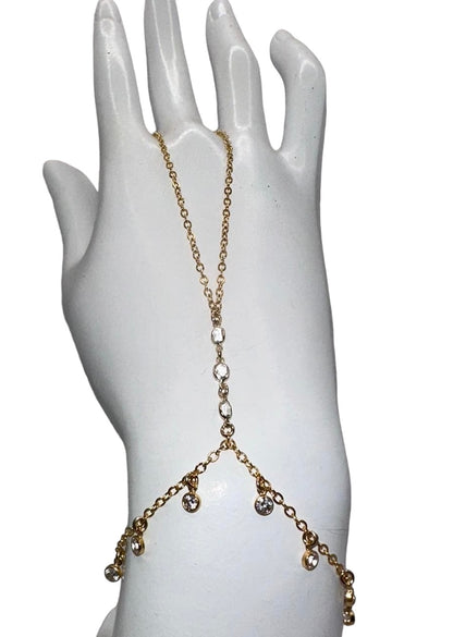 SELENE WHITE TOPAZ GEMSTONE HAND CHAIN