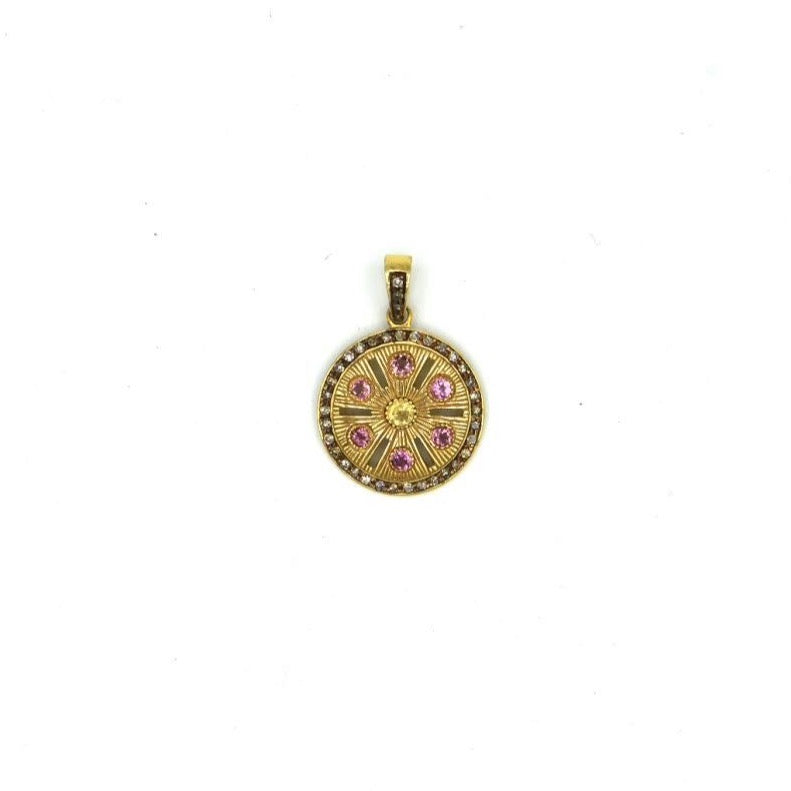 KALACHAKRA PINK TOURMALINE + BROWN DIAMOND PENDANT