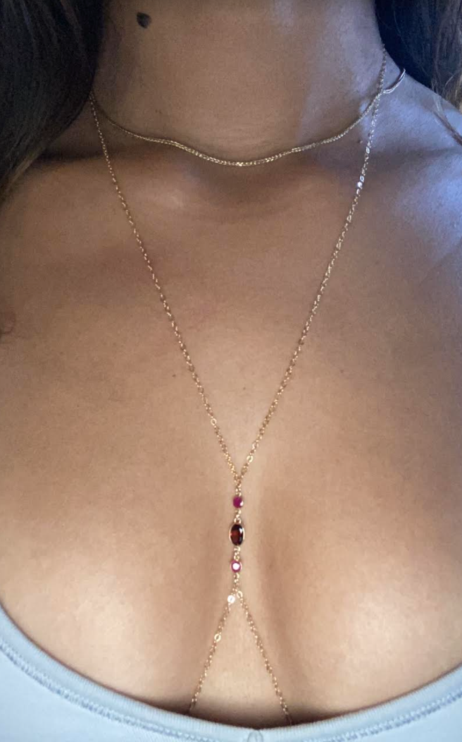 ANGEL RUBY + GARNET GEMSTONE BODY CHAIN